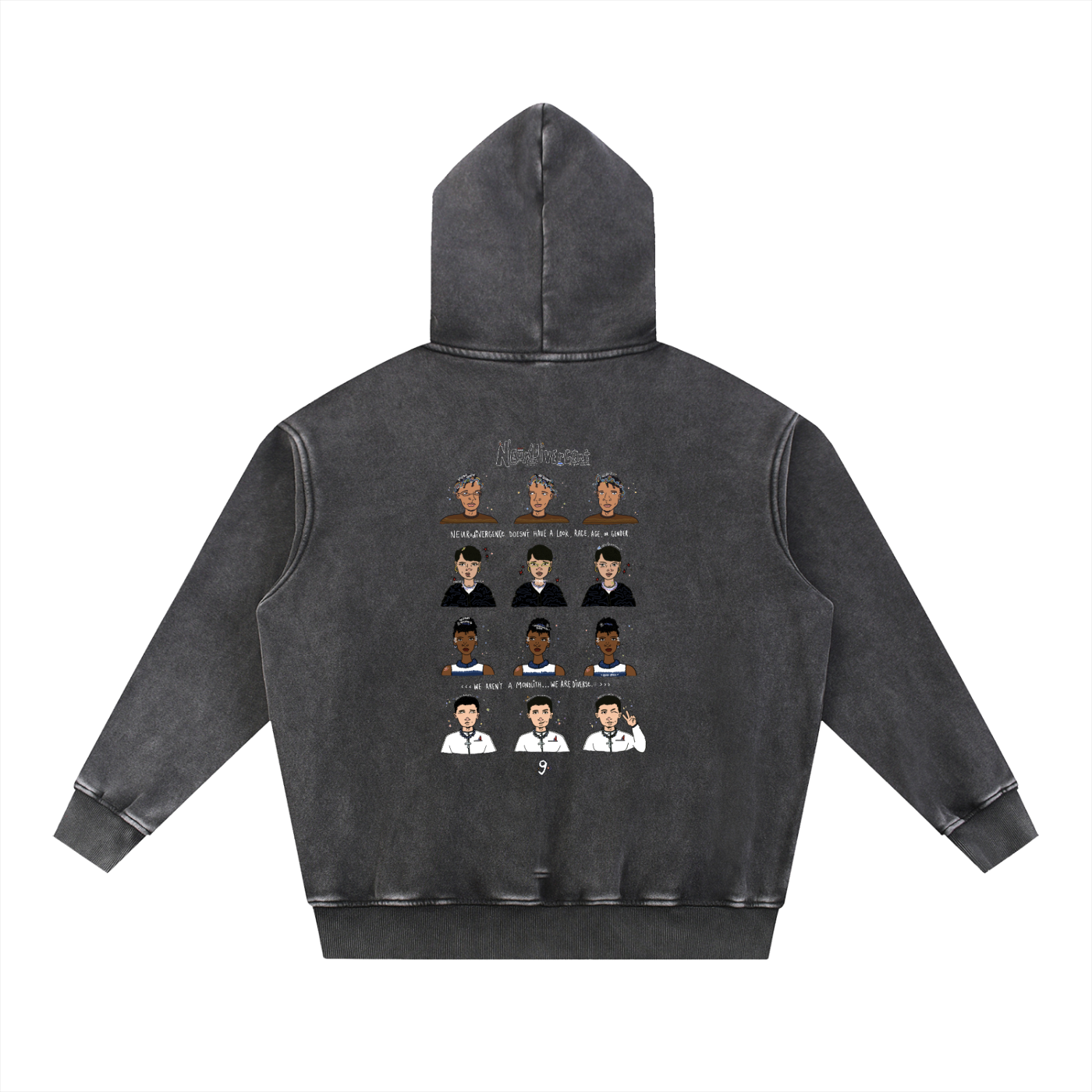 Neurodivergent: Snow Wash Fleece Oversized Hoodie