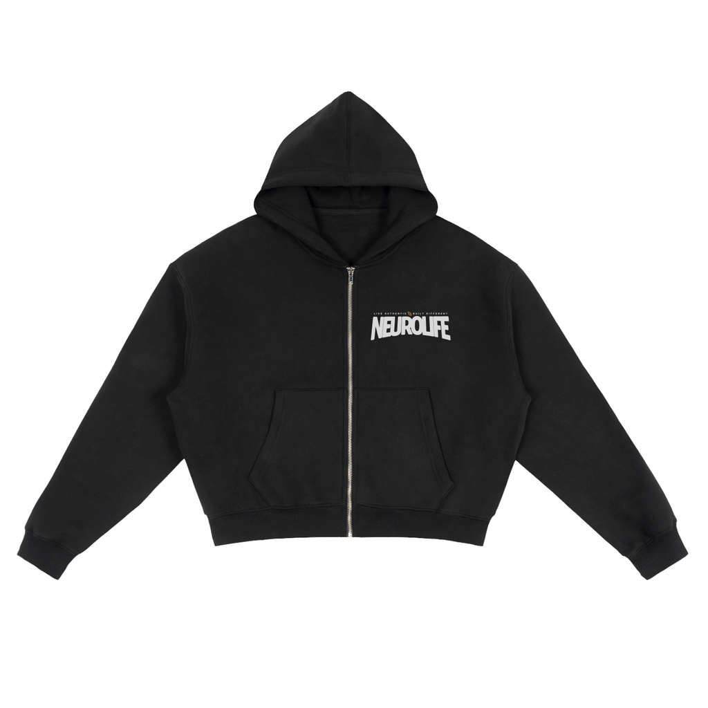 NEUROLIFE Fleece Zip-Up Boxy Hoodie