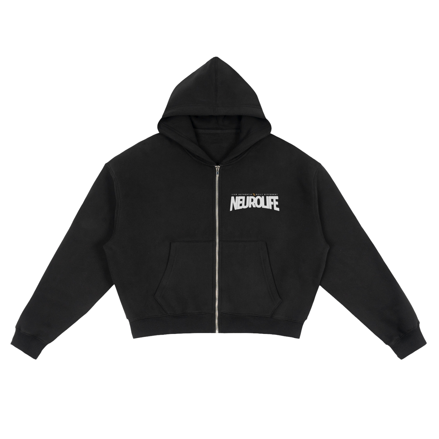 NEUROLIFE Fleece Zip-Up Boxy Hoodie